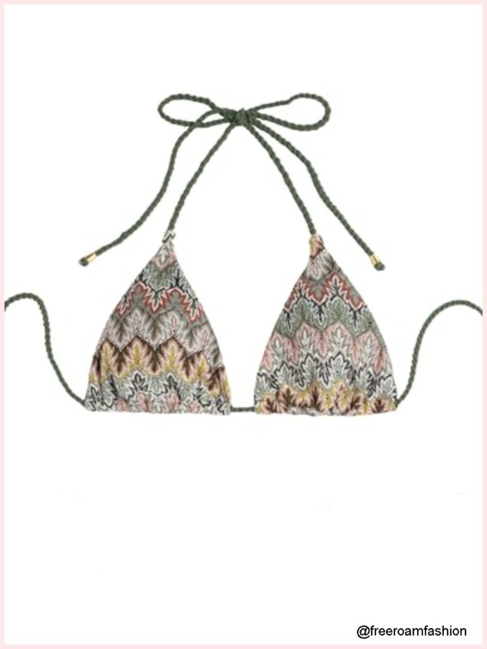 Women's Crochet Halter Triangle Bikini Top Knitted Rope Swimsuit